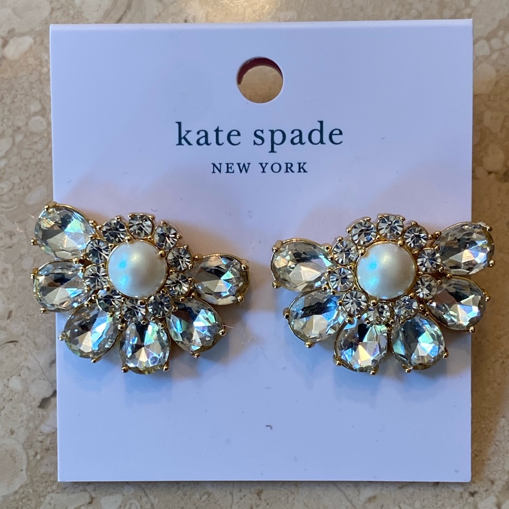 Kate Spade NWT Earrings (crystal/pearl/silver)